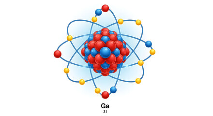 Gallium Atom Structure Illustration: Science and Technology