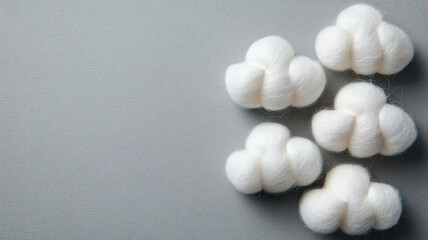 Soft cotton clouds arranged as to-do list making peace with tasks