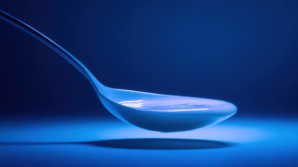 Spoonful of soup under UV light, metaphor for food safety analysis