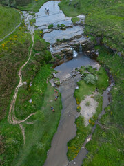 Horseback riding route between the Estacas de Trueba and Lunada Passes in the Pasiegos Valleys of Burgos. Las Machorras, Merindades Region, Burgos, Castile and Leon, Spain, Europe