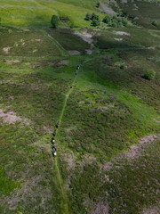 Horseback riding route between the Estacas de Trueba and Lunada Passes in the Pasiegos Valleys of Burgos. Las Machorras, Merindades Region, Burgos, Castile and Leon, Spain, Europe
