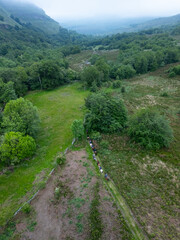 Horseback riding route between the Estacas de Trueba and Lunada Passes in the Pasiegos Valleys of Burgos. Las Machorras, Merindades Region, Burgos, Castile and Leon, Spain, Europe