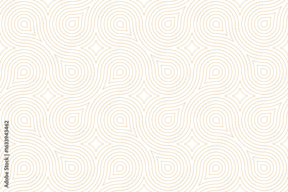 Poster the geometric pattern with wavy lines. seamless vector background. white and golden texture. simple 