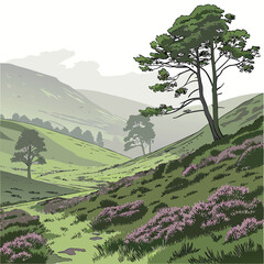 landscape with trees
