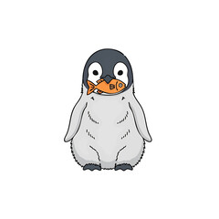 Cute baby penguin character illustration. Adorable arctic bird vector graphic isolated on a white background for design projects V (1).ai