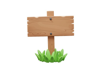 Isolated Wooden Signpost with Green Grass Base © James