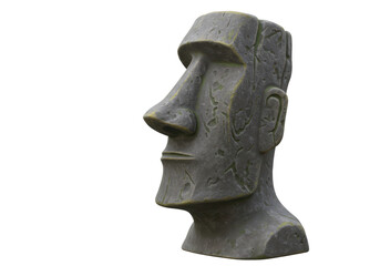 Obraz premium Isolated Stone Moai Head from Easter Island