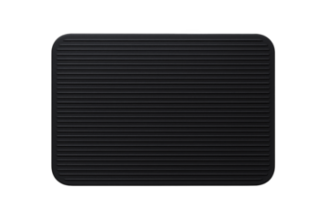 Minimalist Textured Dark Rectangular Surface with Subtle Rounded Corners and Parallel Grooves