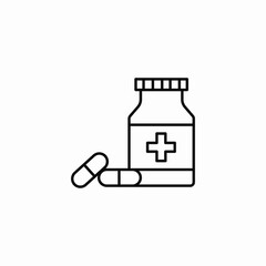 medicine pill bottle icon sign vector