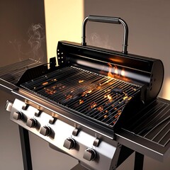 Ultimate premium charcoal barbecue grill ecommerce product shot stainless steel cooking appliance outdoor lifestyle image listing