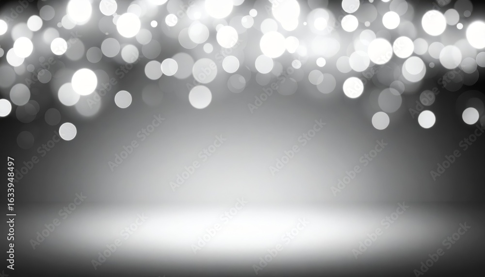 Poster abstract blue bokeh light background with shimmering particle texture, a vector graphic illustration