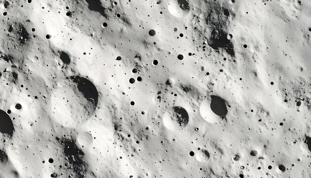 Close-up grayscale view of a cratered surface, possibly lunar or extraterrestrial