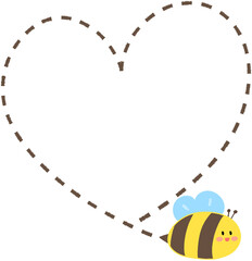 귀여운 꿀벌 Bee 하트 프레임