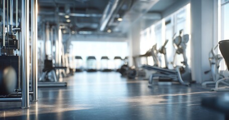 Modern gym interior, bright, spacious