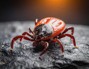 Macro Image of a Tick on Surface