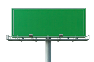 Empty green billboard on a metal stand (1)