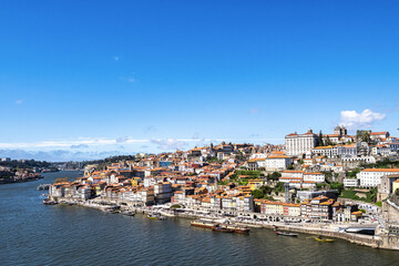 Fototapeta premium Picturesque, colorful view at old town of Porto in Portugal