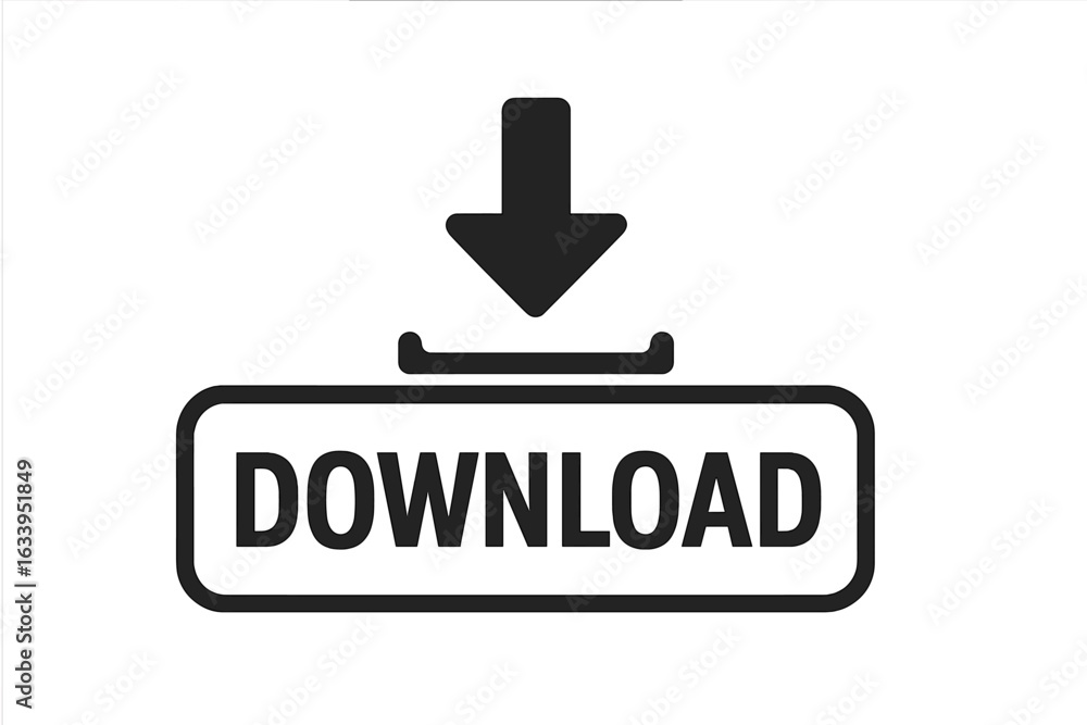 Poster download button icon vector. modern black arrow symbol for user interface, website, app, mobile, com