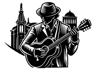 Street Musician Silhouette