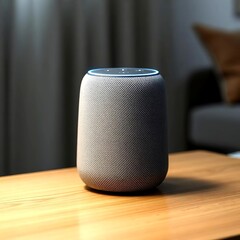 Smart home speaker assistant ecommerce technology product photo voice control gadget interior modern listing