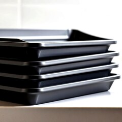 Nonstick baking tray set ecommerce kitchen product photo durable ovenware professional cooking tool image