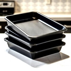 Nonstick baking tray set ecommerce kitchen product photo durable ovenware professional cooking tool image