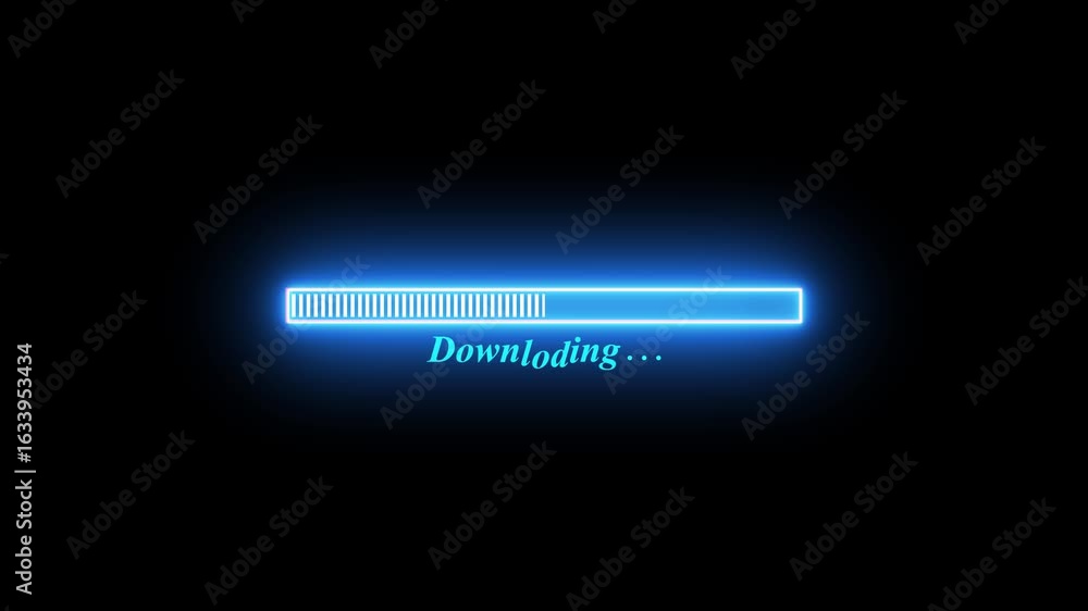 Aufkleber glowing loading bar on black background. loading text .the colors combination of minimalist style vi