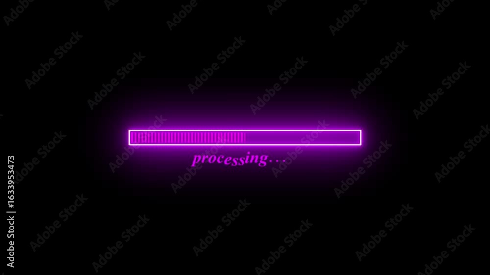 Aufkleber glowing loading bar on black background. loading text .the colors combination of minimalist style vi