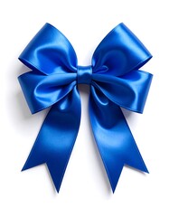 Naklejka premium Vibrant blue ribbon bow