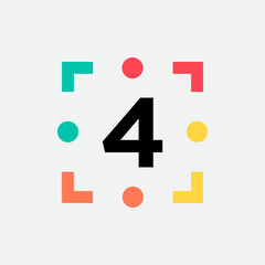 Abstract 4 letter modern initial logo design	