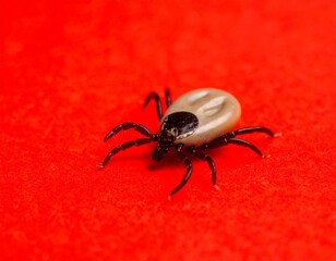 Close-up View of a Dangerous Tick