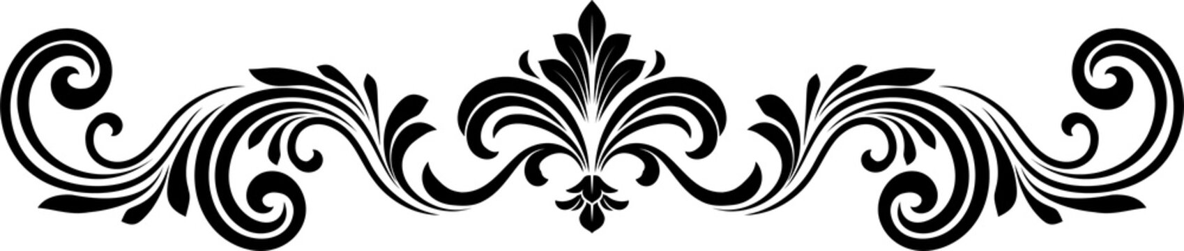 Filigree Crest Heraldic Floral Pattern Motif