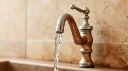 water flowing from faucet