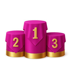 3D Winner Podium with Gold Numbers – Top 3 Ranking Stage
