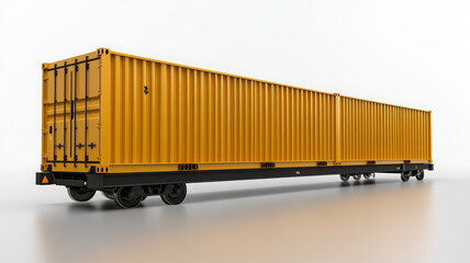 Long yellow cargo, train, container, innovative, transport, modern Cargo train with long yellow