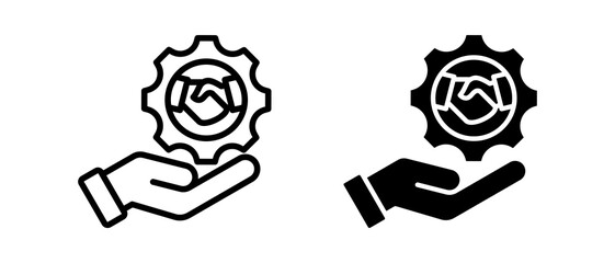 Integrity Management multiple icon set of two.line and glyph vector illustrationn