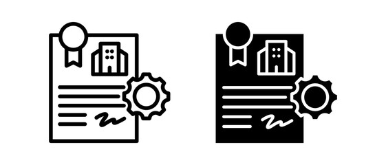 Corporate Charter multiple icon set of two.line and glyph vector illustrationn