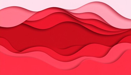 Abstract red background with wavy lines and hearts pattern for a Valentine's Day banner or website design