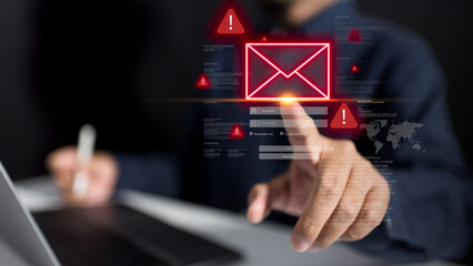 Electronic mail security software monitors warning signs of phishing scam, spam message, fraud attempts, hacker intrusion, protecting online account datum with encrypted code system