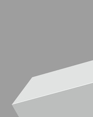 Abstract geometric shape render in gray and white for graphic design project