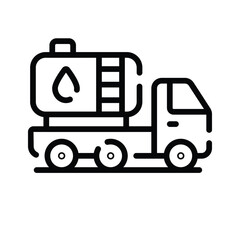 Ready to use linear style icon of oil tanker truck