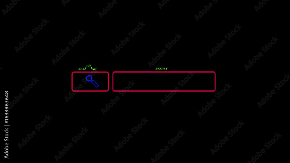 Fototapete dark background with a neon-themed design. neon text job searching in displayed in a vibrant color f