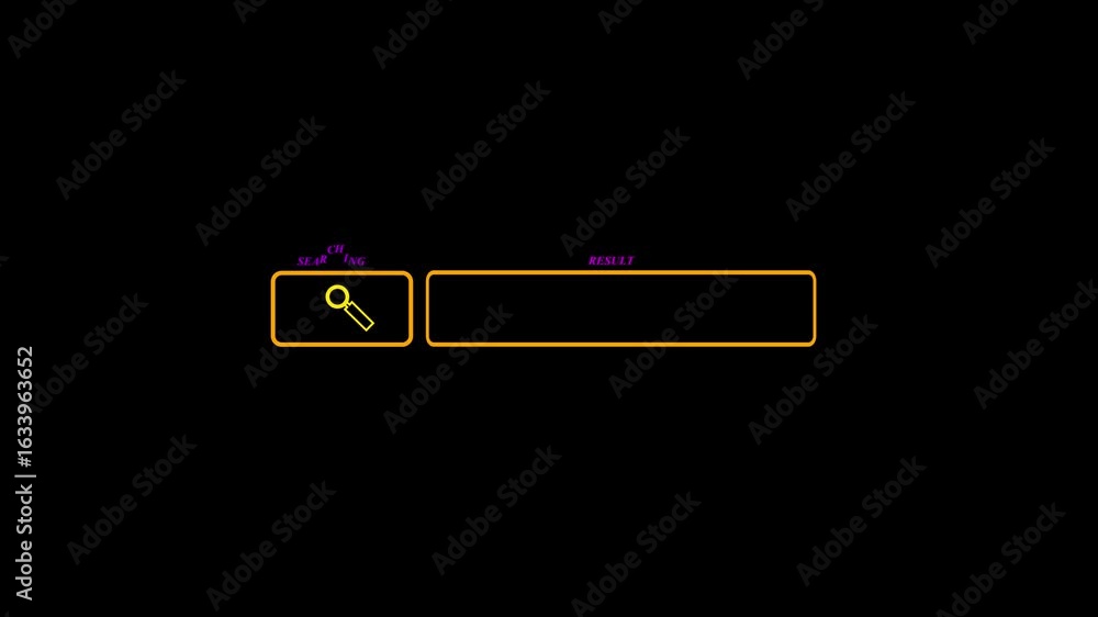 Fototapete Dark background with a neon-themed design. neon text job searching in displayed in a vibrant color font . modern and visual appealing seanse of digital online job searching.