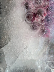 Fototapeta premium Grapes and Frosted Ice Texture Background