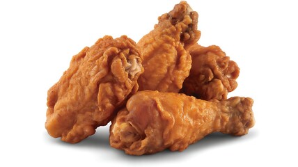 Crispy golden fried chicken wings and drumsticks