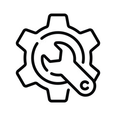 Easy to edit line style icon depicting technical support concept