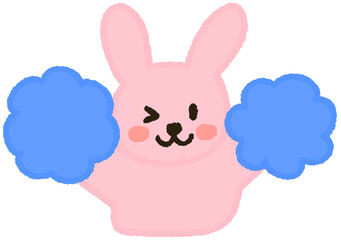Celebration bunny chracter Cheer Up! Positive Vibe