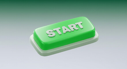 Green 3 d start button