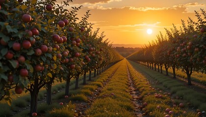 Naklejka premium Apple Orchard Walk