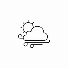 windy cloudy day icon sign vector